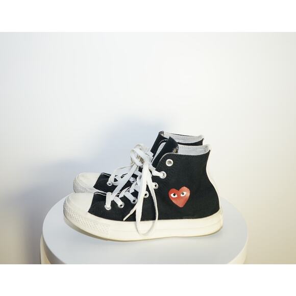 Comme des Garçons Play x Converse - Canvas High Top Sneakers / Unisex Size 5 - Picture 1 of 9